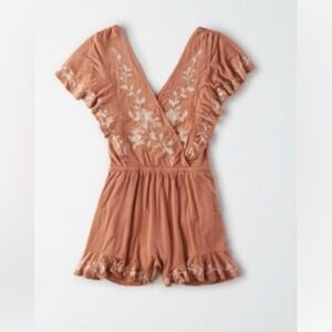 AE Dusty Pink Embroidered Romper
